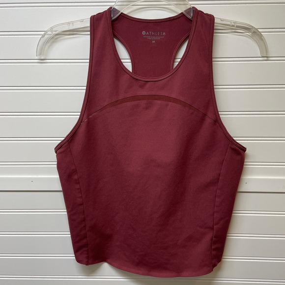 Athleta Cropped Racerback Flowy Tank With Mesh Insets - Picture 1 of 9